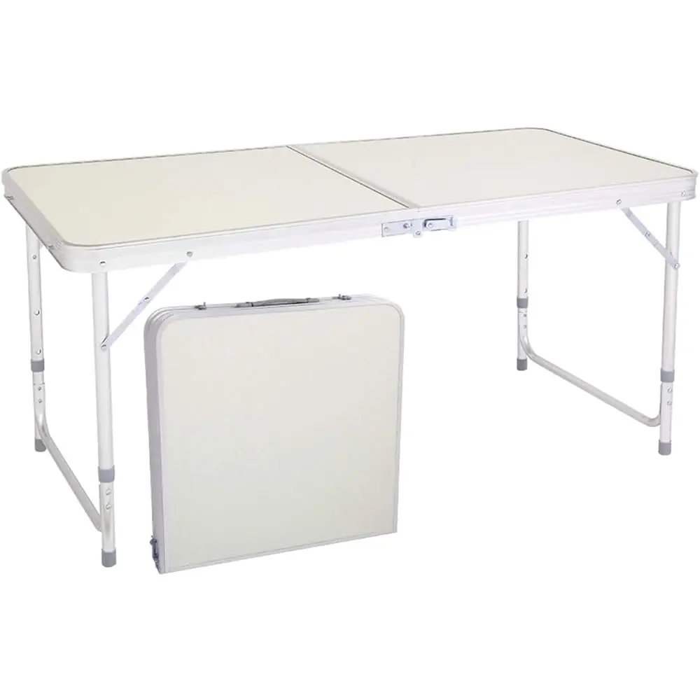 

Table 4Ft Portable Lightweight Aluminum Camping Table, Adjustable Height, With Handle For Outdoor Indoor L8