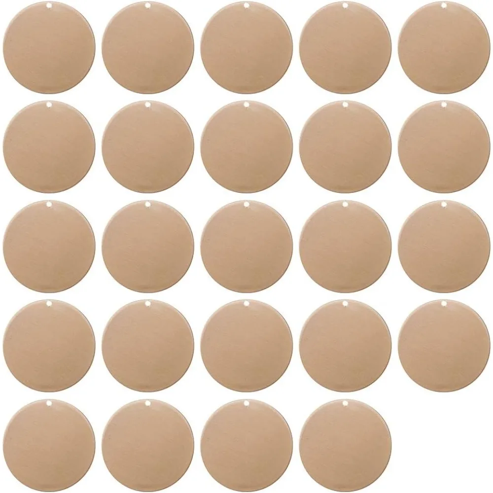 24 Pack Stamping Blanks Brass Blank Pendants for Bracelet Earring Pendant Charms Dog Tags - 1.18