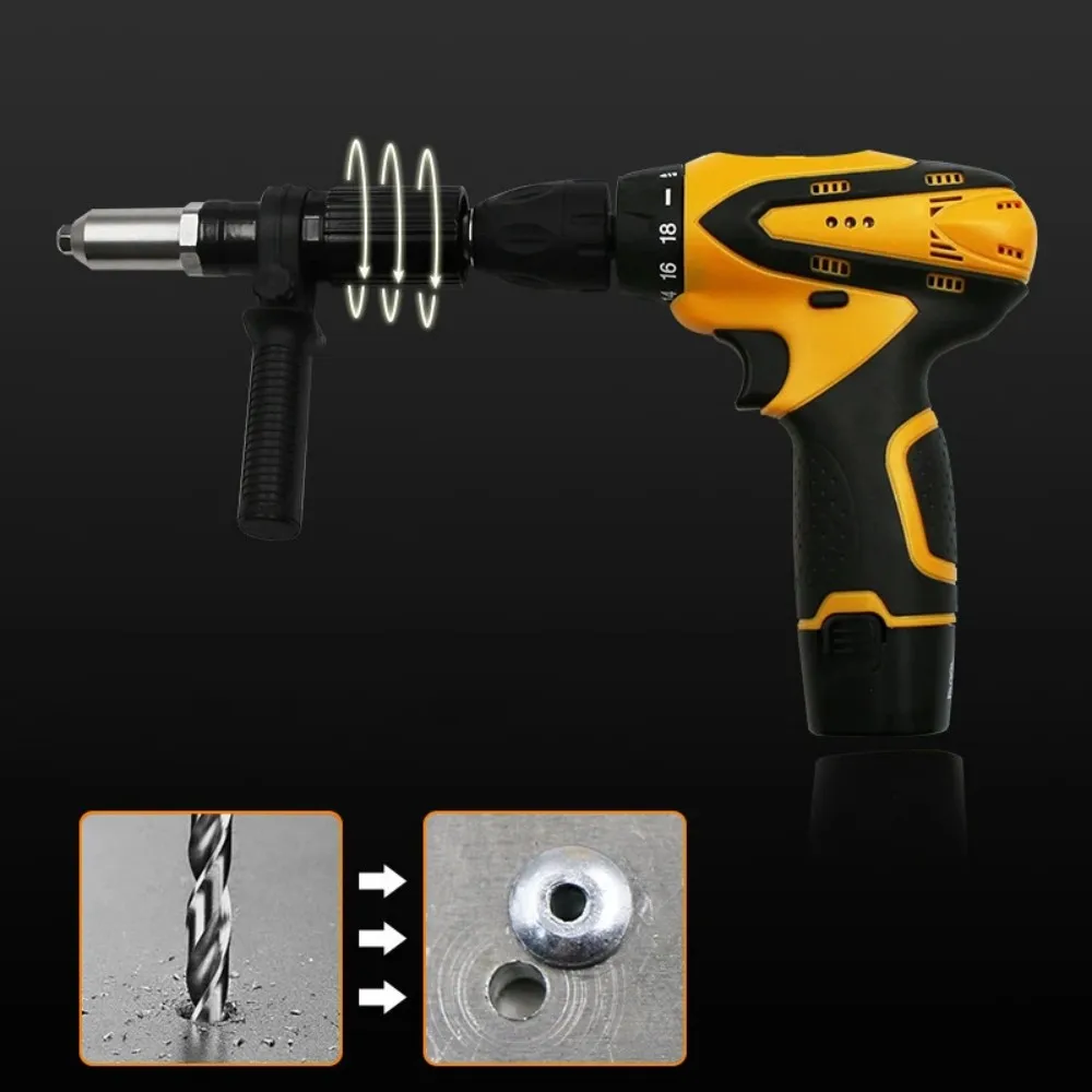 Electric Rivet Gun Drill Adapter Multifunction Rivet Nut Gun Drill Adapter Cordless Riveting Tool Insert Nut Pull Rivet Tools