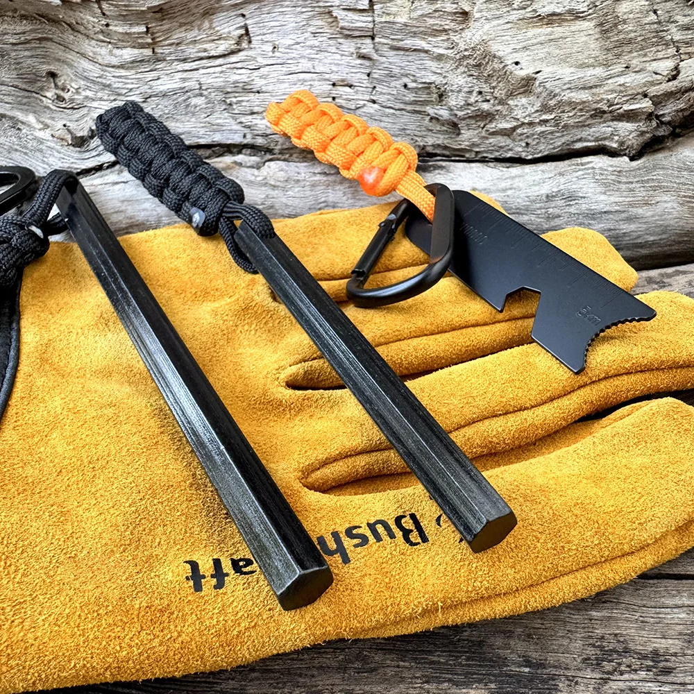 Bear Grylls Überlebens-Feuerstarter Magnesium-Feuerstahl, Tragbares Notfall-Feuerzeug-Set mit Kompass und Pfeife für Camping und Wandern – Detail 5