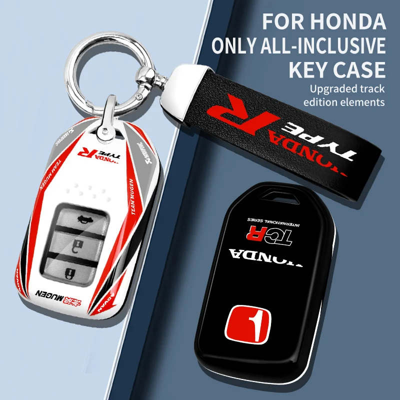 

Чехол для ключей Honda, 1 шт., обтекаемая форма с подвесной пряжкой, защитный чехол из ТПУ в гоночном стиле для ключей от автомобиля Honda — защита от царапин