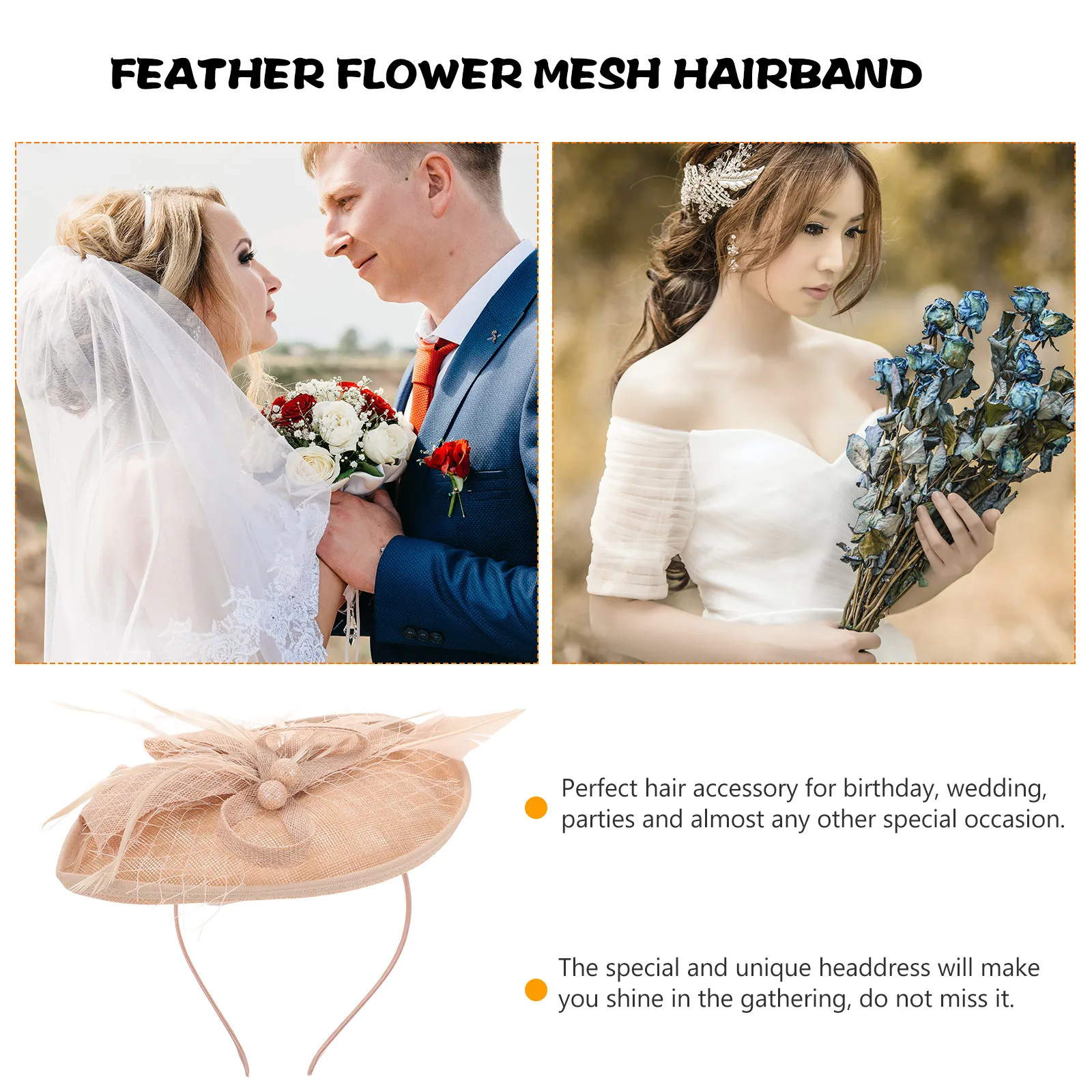 1Pcs Stylish Floral Veil Hair Band for Women Party Wedding Dance Festival Photo Prop Headwear Hair Accessory Gift