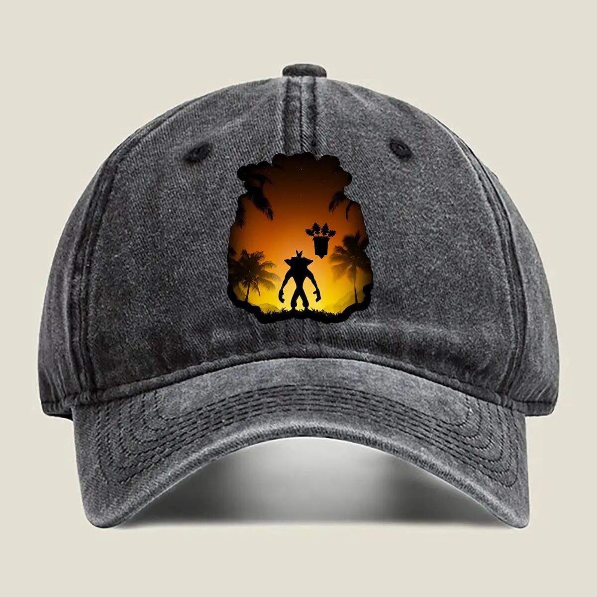 

Вымытая бейсболка с силуэтом острова Dark Fantasy Sunset Art Print