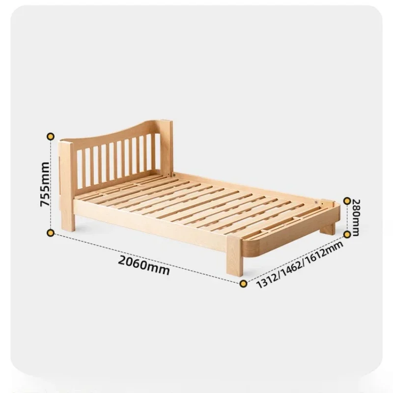 Solid wood bed single bed boy children's room 1m 2 small bed