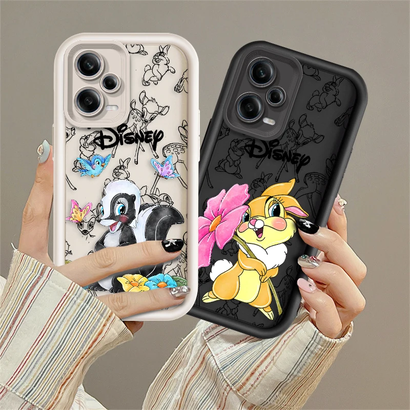 Cute Cartoon Bambi For Xiaomi Redmi Note 12 11 10 9 8 7 K50 40 30 20 12C 12 10A 9A 9C Pro 5G 4G Soft Eye Ladder Phone Case