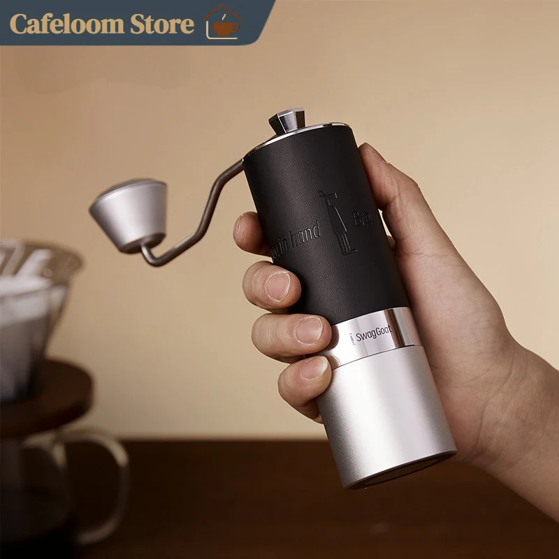 Swag Goat E1 Manual Coffee Grinder Portable 7‑Point Burr Hand Coffee Bean Mill Adjustable For Home Office Travel Use