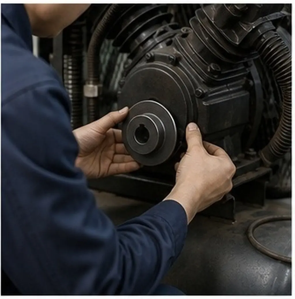 Heavy Duty Cast Iron Single Groove Pulley Wheel 2.68 Inch Outer Diameter 1 Inch Bore Air Compressor Transmission V-Belt Sheave