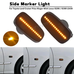 2Pcs Dynamic Amber Blinker For Toyota Prius Kluger Wish RAV4 Altezza Crown Land Cruiser Isis Lexus IS200 LED Side Marker Light