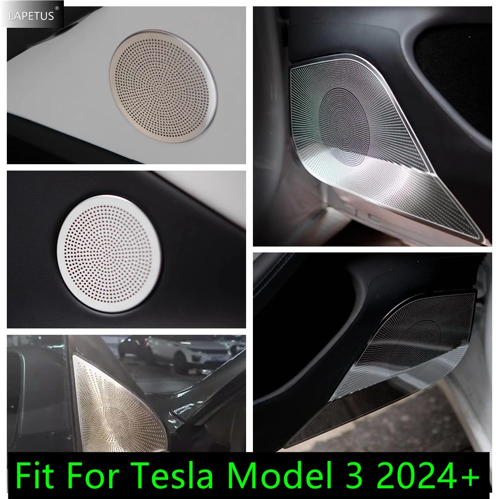 

Car Door Stereo Speaker Audio Sound Loudspeaker Pillar A Stereo Speaker Cover Trim For Tesla Model 3 2024 Interior Accessories