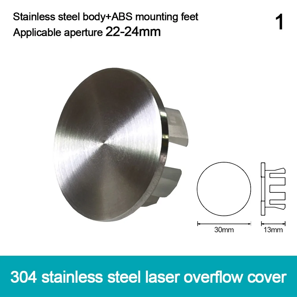 Stainless Steel Sink Overflow Covers Round Replacement Sink Hole Cover Wash Basin Overflow Ring Plug Kitchen Bathroom Supplies