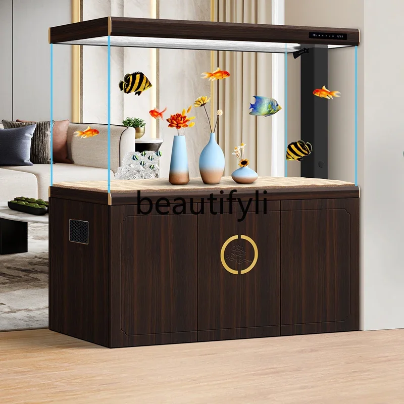 

Living room large bottom filter ultra-white aquarium intelligent ecological partition floor-to-ceiling household