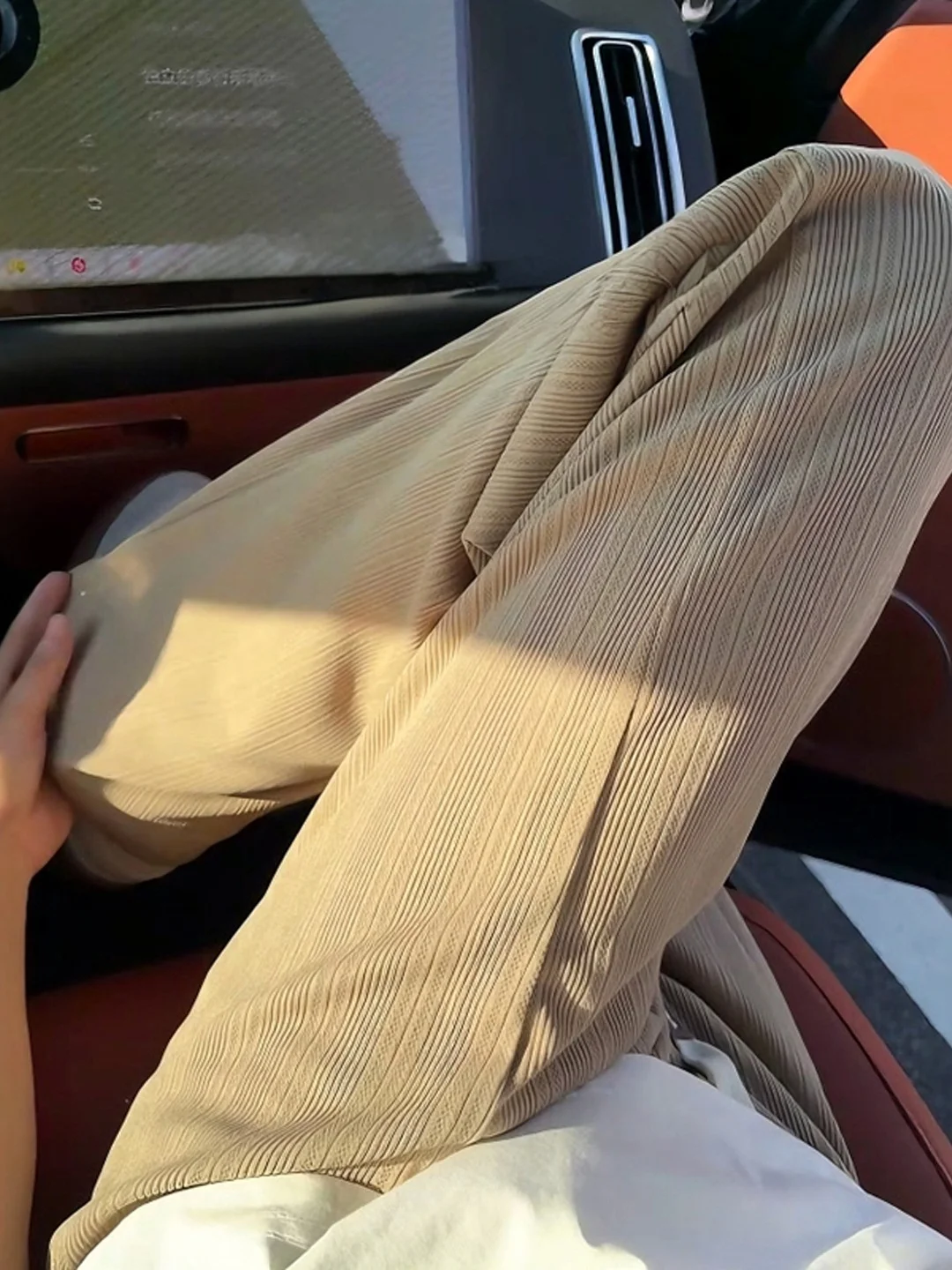 

Khaki Wheat Pattern Ice Silk Men's Summer Thin Hanging American Retro Breathable Blade Qui Dry Sweatpants Trendy Casual Pants