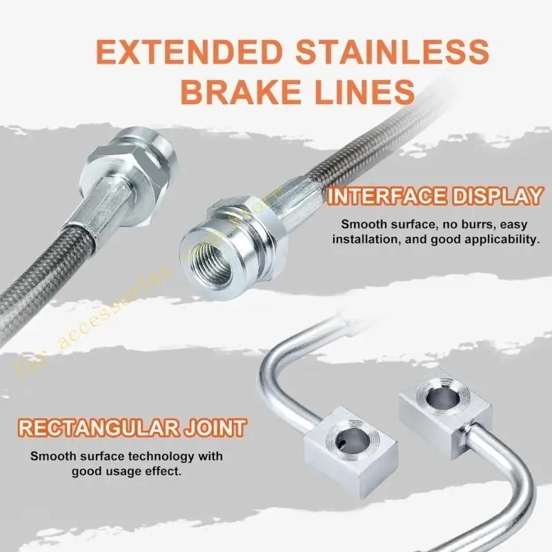 

T21E Durable Stainless Steel Brake Lines Car Replacement Accessories Compatible for JK 2007-2018 89716 Improve Braking System