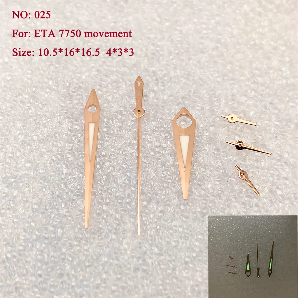 Green Luminous Watch accessories Pointers for 7750 movement six needles hour minute second small seconds hands 2