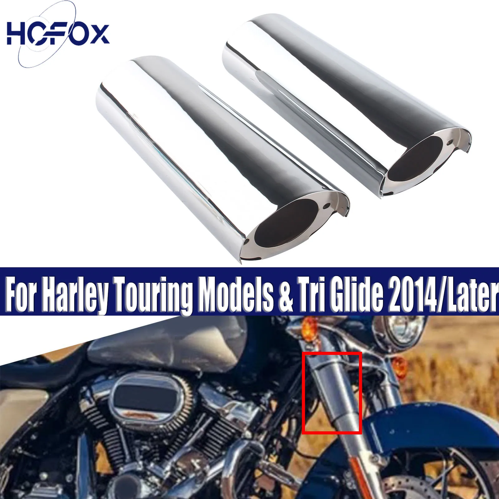

For Harley Electra Tri Glide FLHTCU FLHTK FLHTCUTG Fork Boot Slider Covers