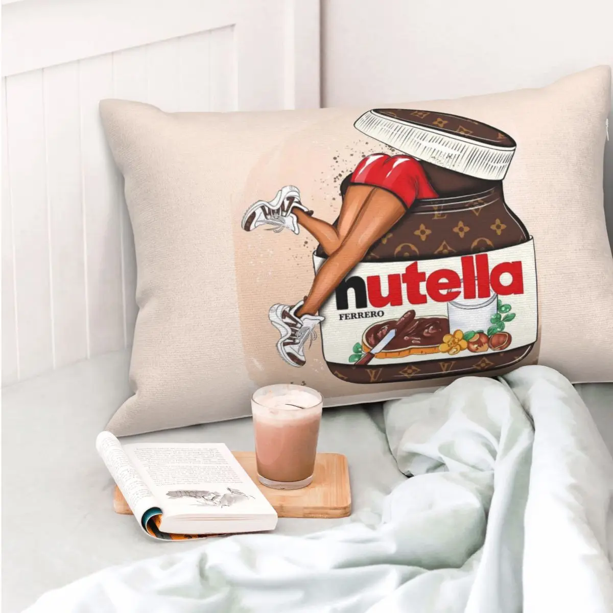 Nutella Cutie Rectangle Pillowcase Cushion Cover Decorative Bedroom Bed Home Comfort Throw Pillow