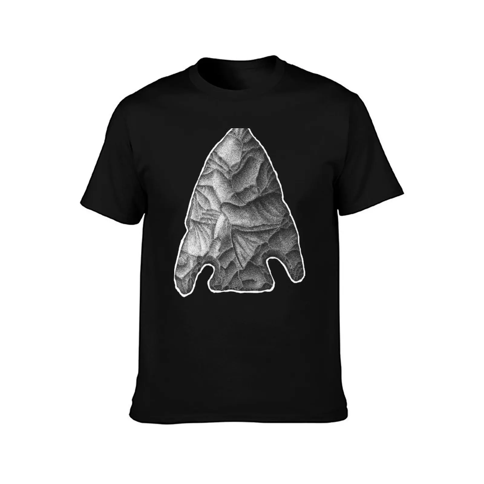 Projectile Point T-Shirt, Summer Casual Cotton Tee, Oversized Streetwear Tops, Vintage Graphic Print, Loose Fit Short Sleeve