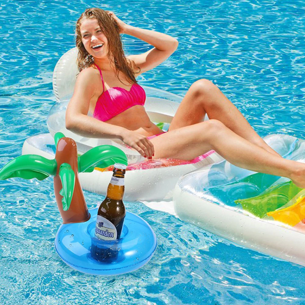 Inflatable Cup Holder Mini Swimming Ring Float Toys Party Decoration Beach Bar Coasters Pool Accessories Floating Drink Holder