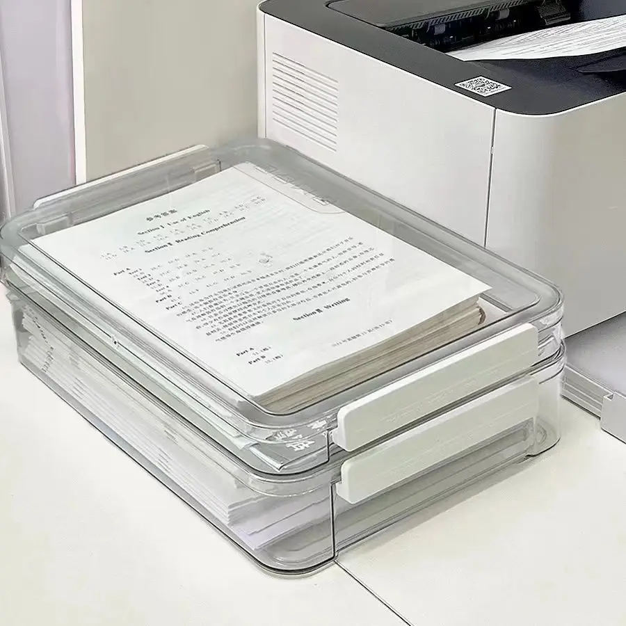 

Study Aid Organizer - Transparent Storage Box for Top Students, A4 File Organizer for Junior High School Graduation Documents```
