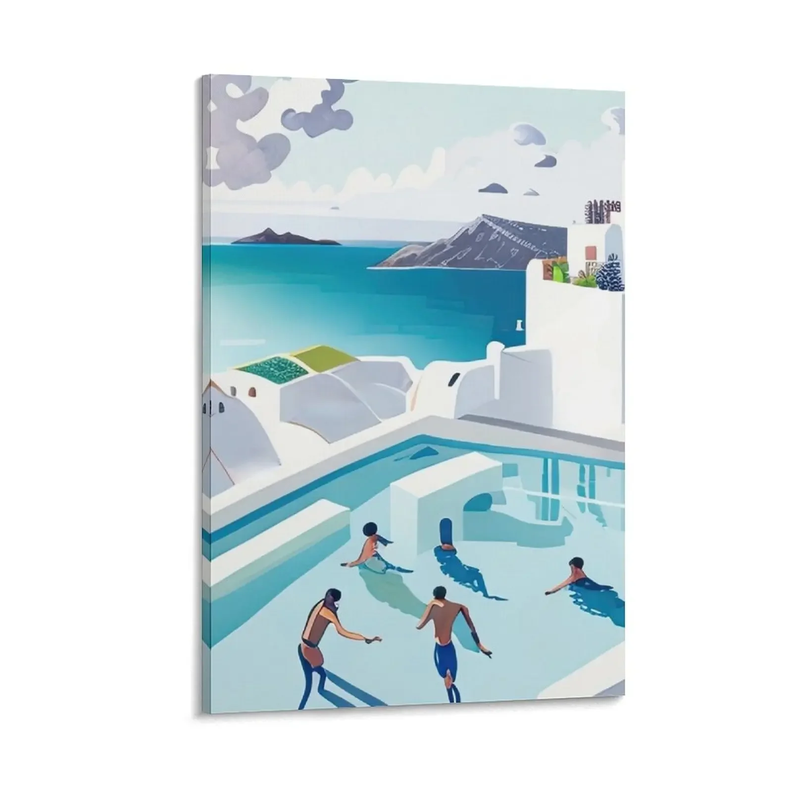 

Santorini pool Canvas Painting photos for living room Bedroom deco bedrooms decor anime figure