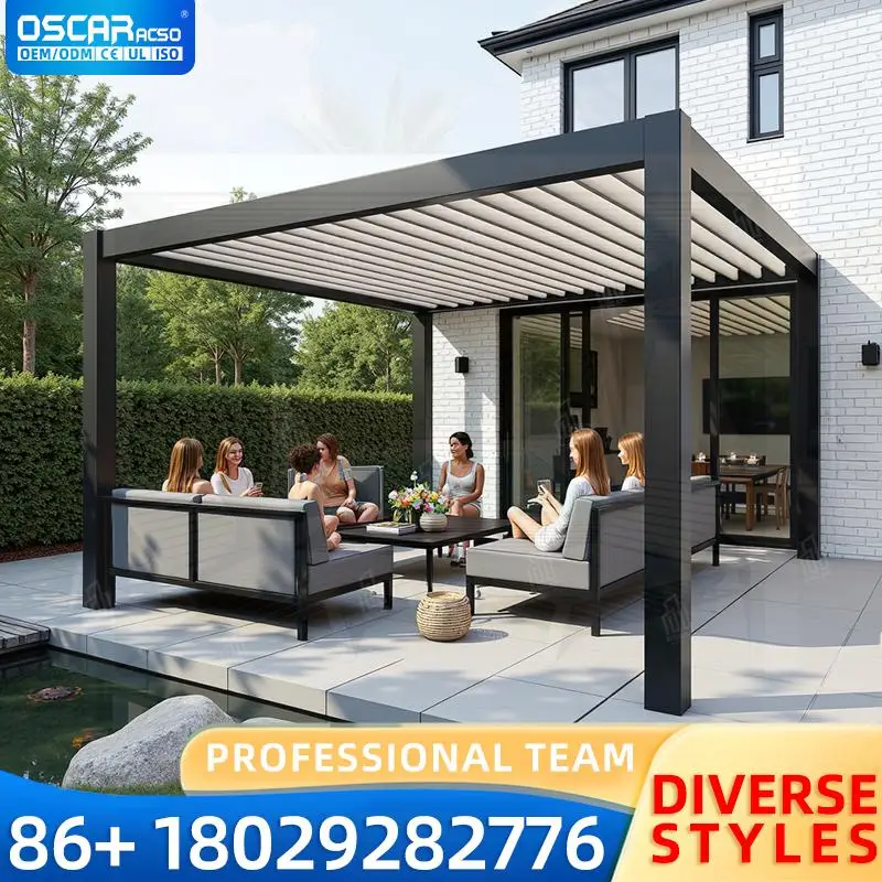 

3x3m Adjustable Aluminium Pergola with Louver Roof EcoFriendly Easily Assembled for Garden Patio Backyard pergola