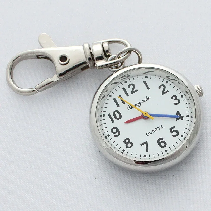 Wholesale Price 10pcs Quartz Pocket Watch with Keyring Men Women Watch for Nurses Doctors Students Minimalist Watches Child Gift