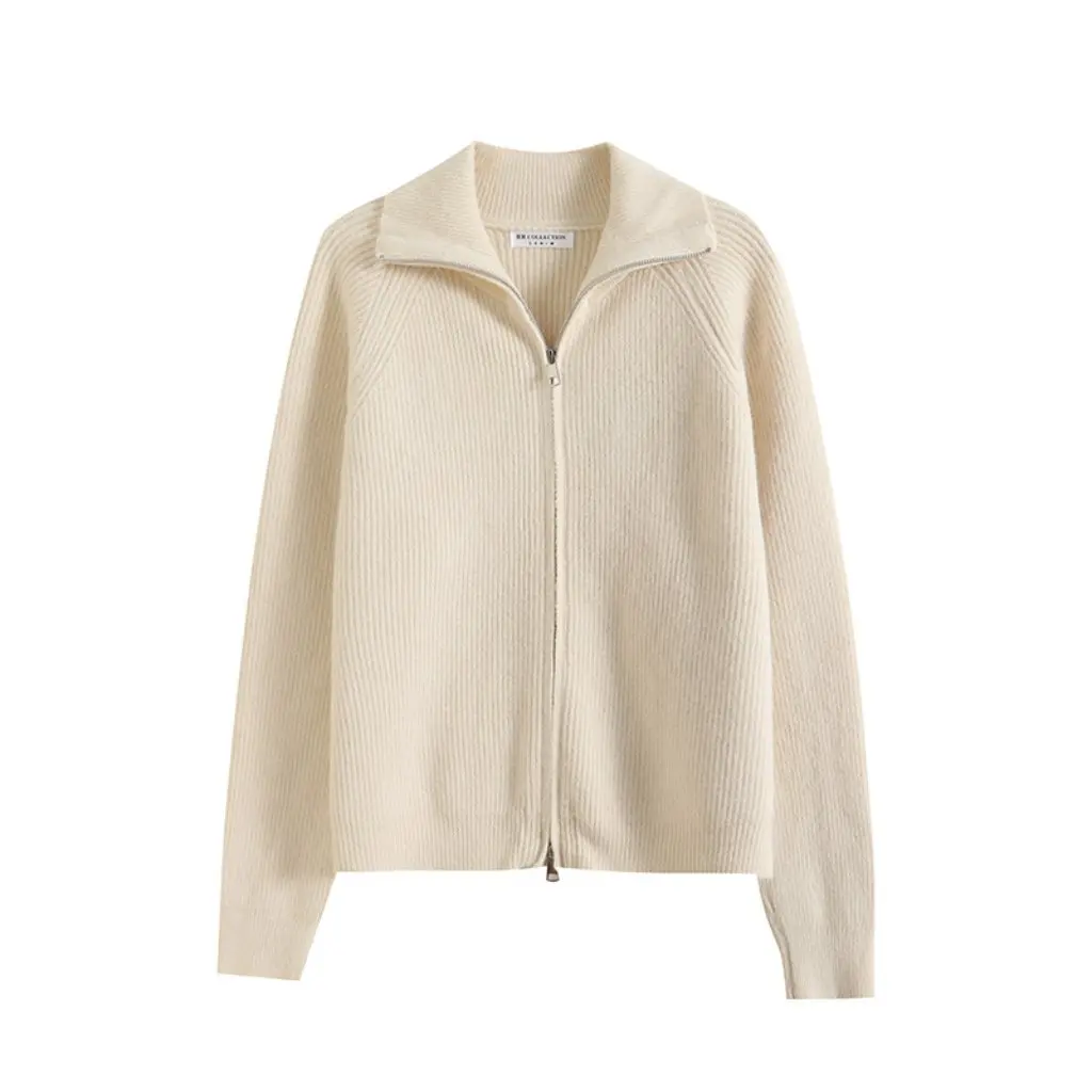 00SY-8119 frauen Koreanische Zipper Pullover Einfarbig Revers Casual Herbst Winter Pendler Mode Großhandel Neue Ankunft