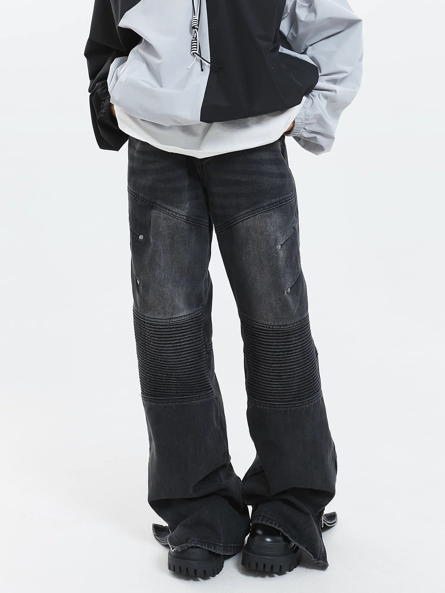 

Джинсы женские MICHINNYON в американском ретро-стиле, оригинальный плиссированный дизайн, с высокой талией, прямые, модные