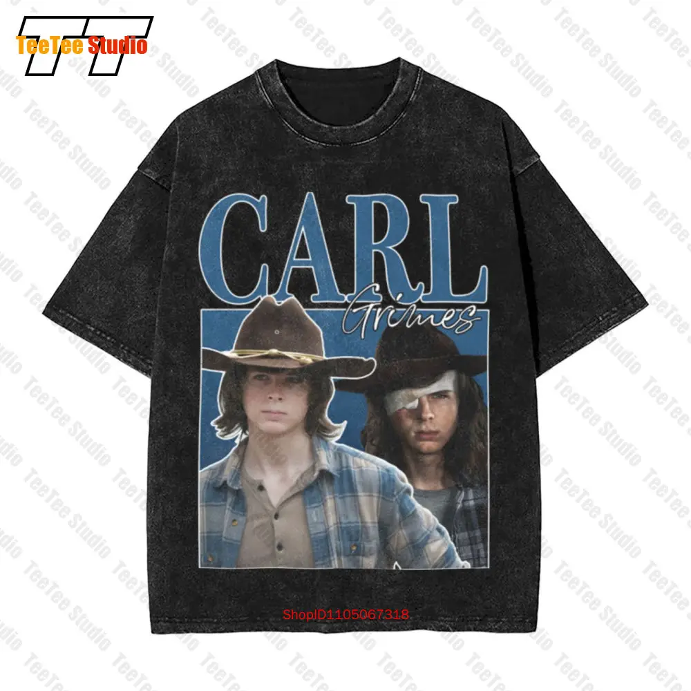 Винтажная футболка большого размера Carl Grimes 90S Walking Dead Chandler Riggs GWM4
