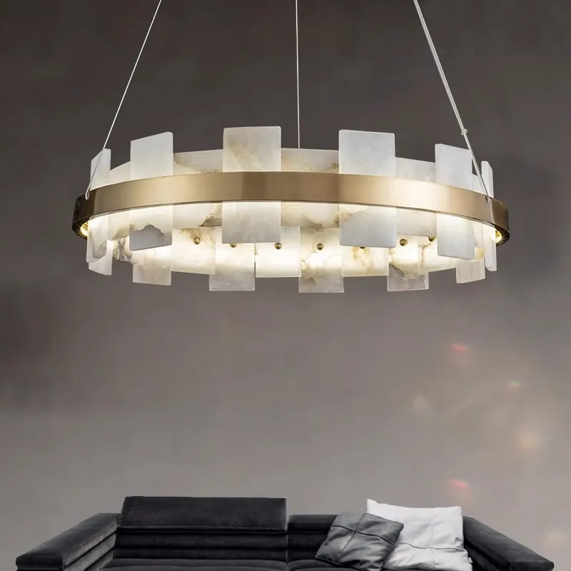 Modern Marble Chandelier Lamp For Living Room Luxury  Dinning Room Villa Chandelier Lighting  Home Decor Hanging light Fixture