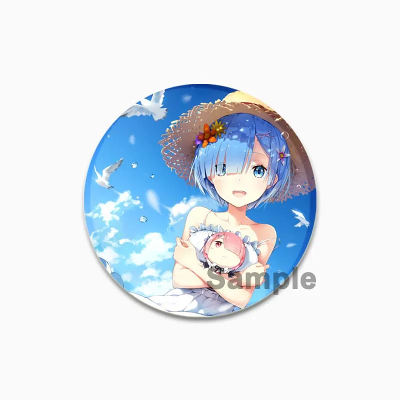 Ram Rem Natsuki Subaru Emilia Beatrice Roswaal L Mathers Otto Suwen Cute Badge Cosplay Game Brooch Pins for Backpack Hat Jewelry - view 4