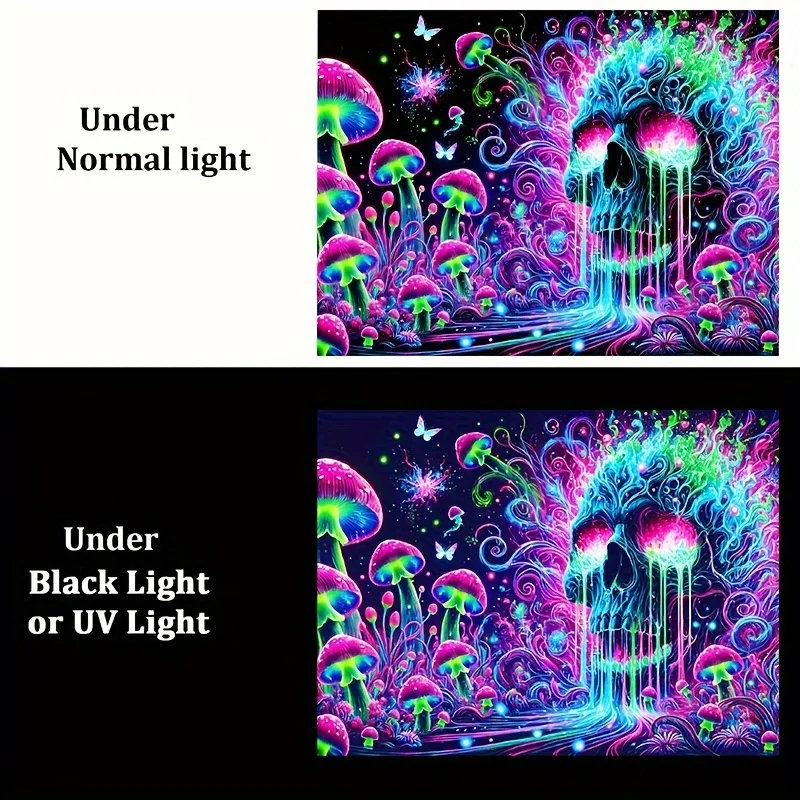 VIKAMA الجبال الكونية الكواكب الفلورسنت الجمجمة تصميم نسيج لعبة غرفة عنبر غرفة المعيشة غرفة نوم الجدار الشنق #5