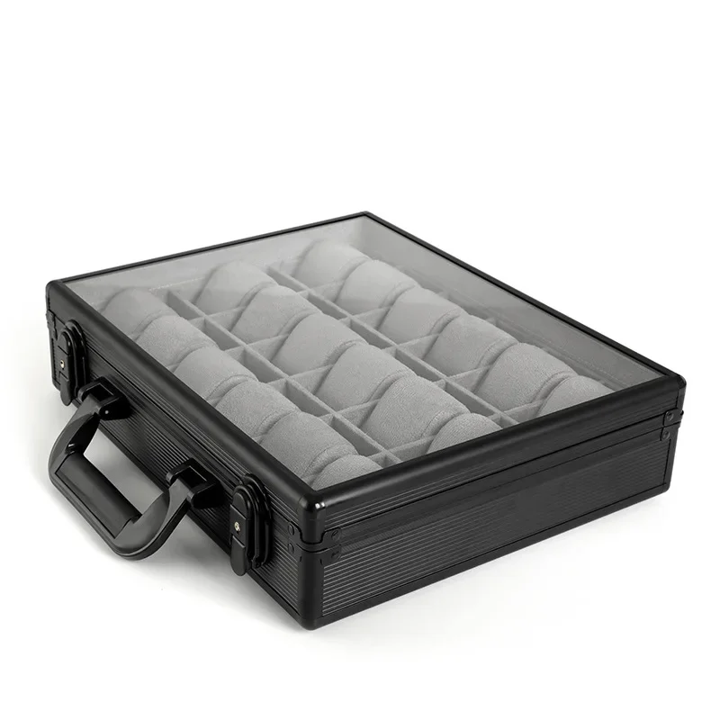 8-Slot Watch Display Case Portable Dustproof Shockproof with Live Streaming Window