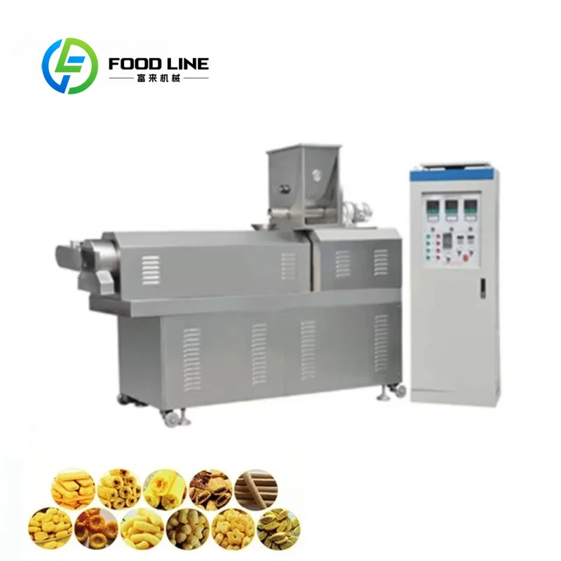 Customize Stainless Steel Twin Screw Extruder, Multifunctional Puffed Corn Snack Making Machine For Food Processing Factory