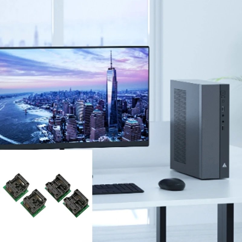 2Pcs SOP8 to DIP8 Programmer Adapter Socket Converter Module with 150mil/200mil Wide-Body Programmer Adapter Socket QXNF