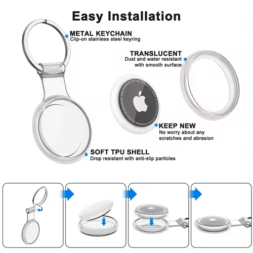 Waterproof Anti-lost Keychain Holder TPU Case for Apple Airtag Air Tag Dog Cat Pet Collar Keys Tracker Protective Full Cover - Image 2