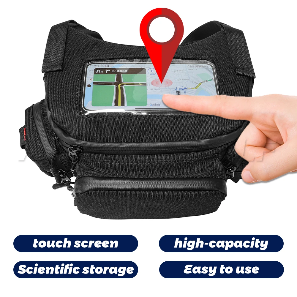 Front Motorcycle Bag Touch Screen Waterproof Cycling Navigation Handlebar Storage Waist Bag For Vespa 150 TMAX 530 560 GTS250