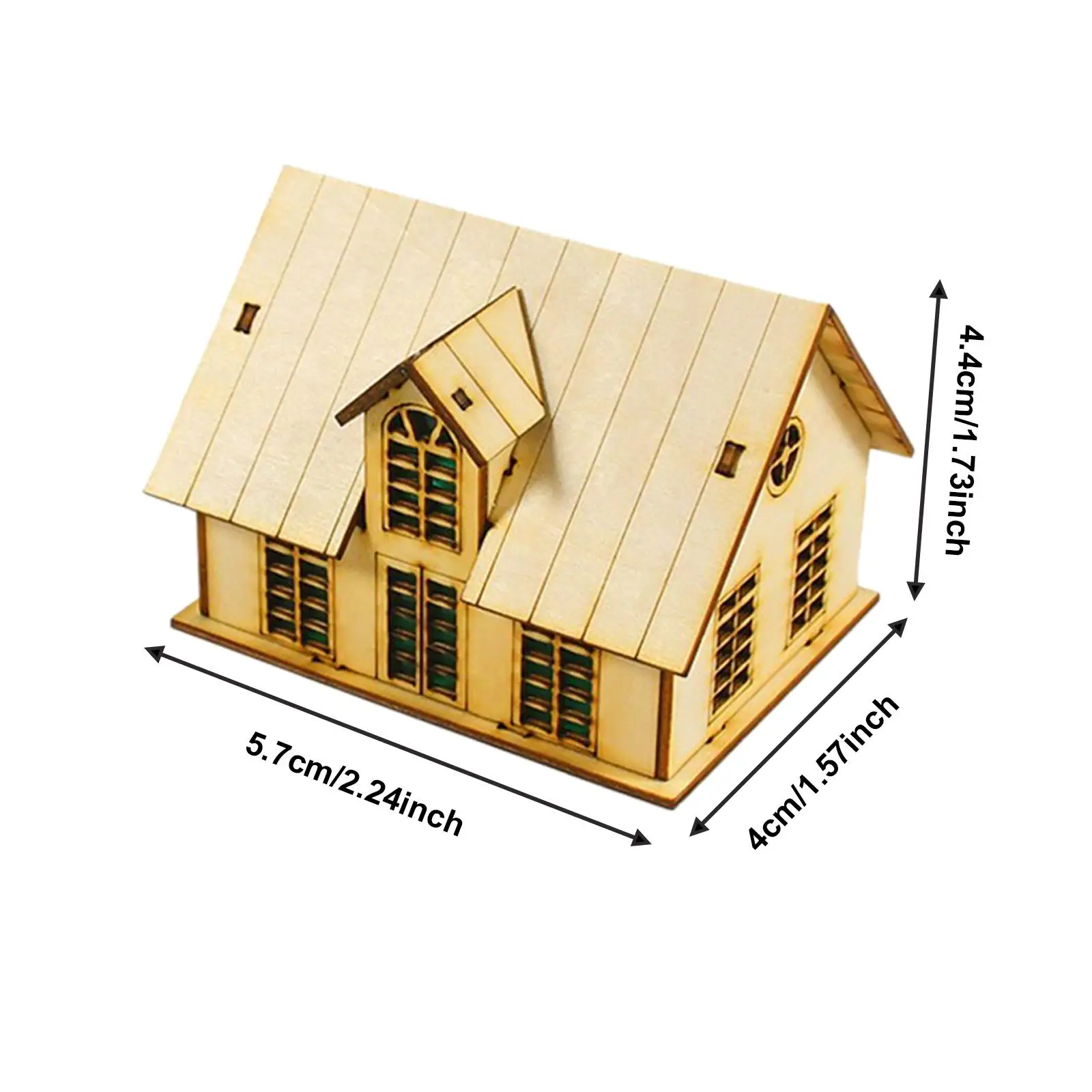1:72 Mini Unique Decoration 3D Wooden House Model DIY Building Architecture Scene for Teens Adults Landscape Layout Unique Gifts