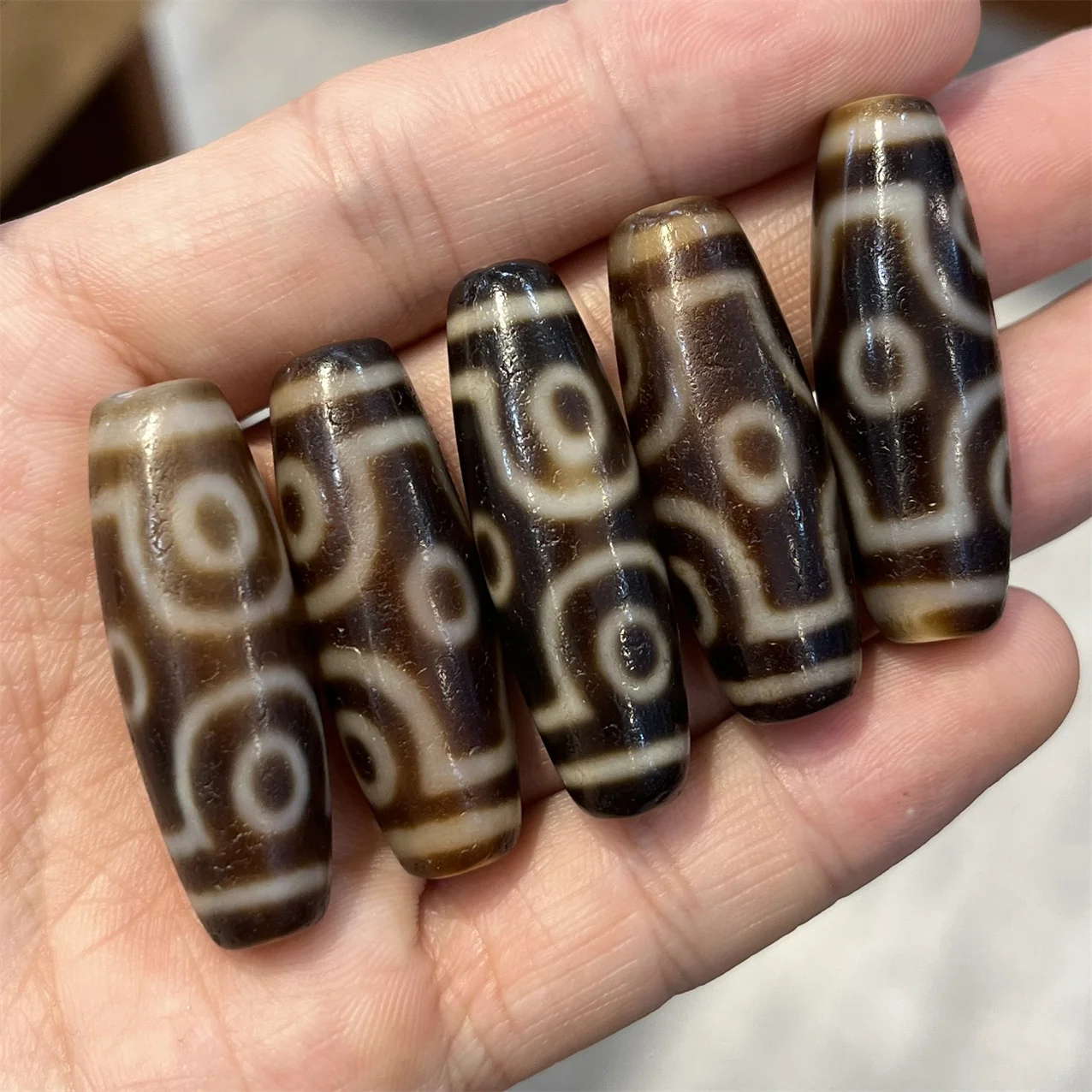 

1pcs/lot Bijoux charms abalorios jewelry making Tibetan agate dzi ethnic style Hot selling totem gemstone loose beads unisex