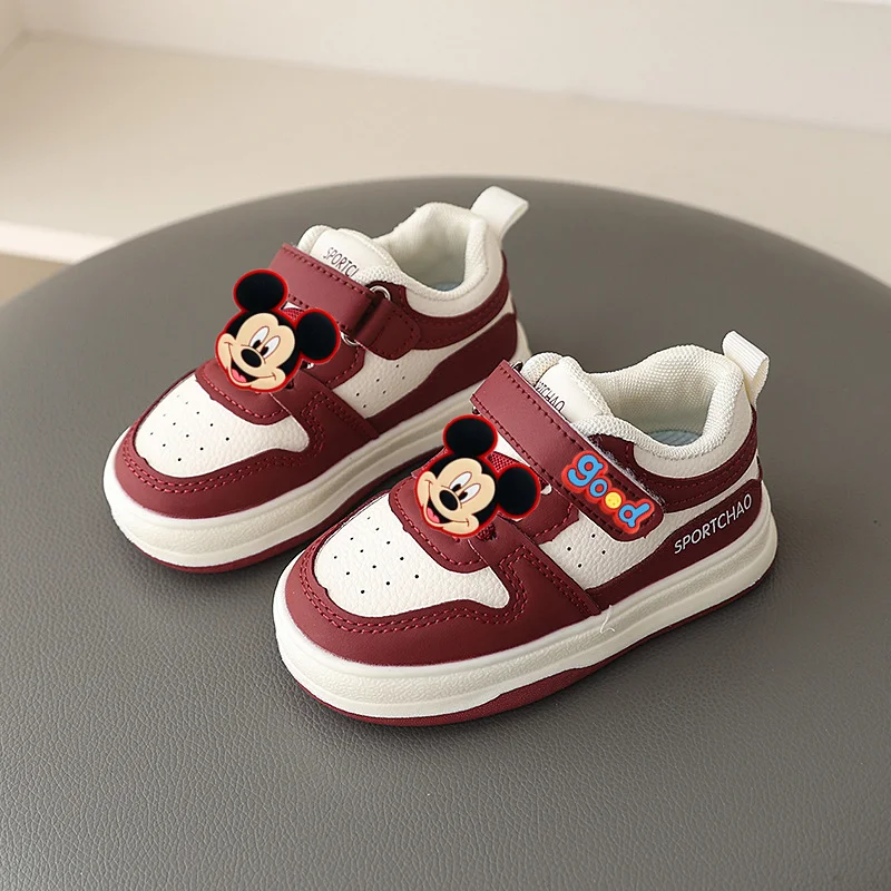 

Disney Mickey Minnie Mouse Spring fall Winter Non-slip kids Casual Shoes Boy Girl Board Shoes Sneakers Toddler Shoes Soft Sole