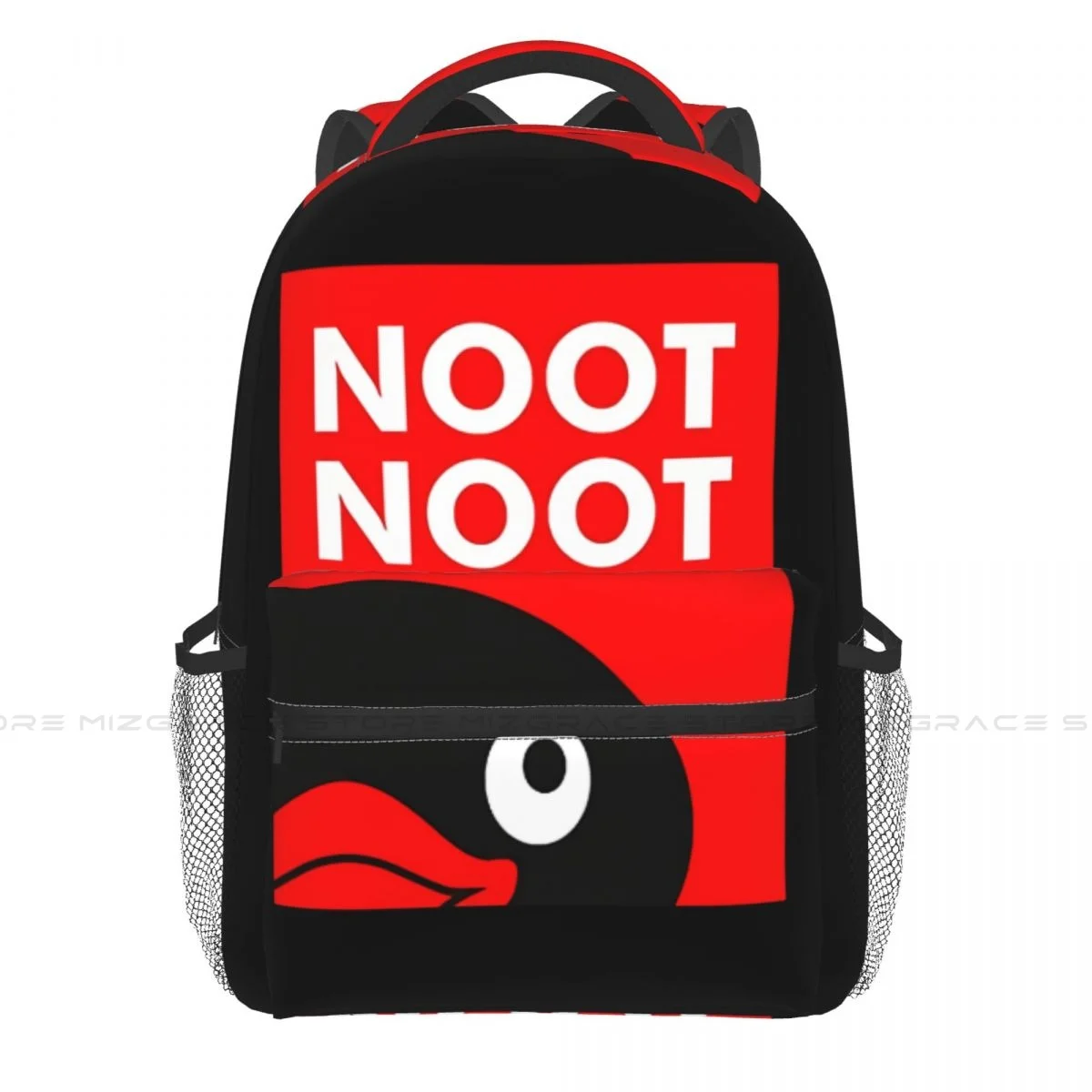 Red Students School Bags Pingu Noot Pinga Penguin TV Boy Girl Fashion Teens Books Backpack Soft Rucksack Unisex