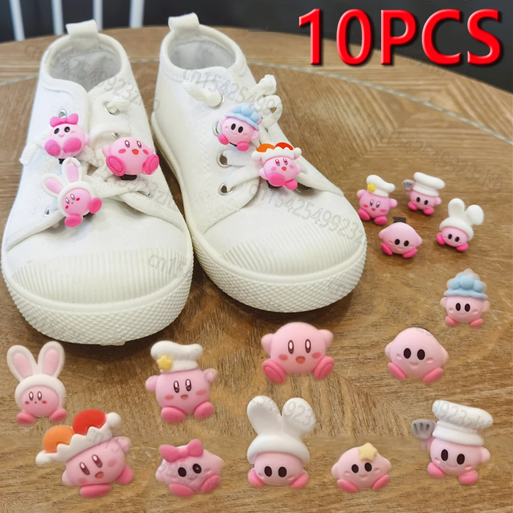 Anime-Kirby Children Shoe Buckles Cute Three-Dimensional Cartoon Shoelace Buckle Removable Girl Heart Shoes Flower Kids Gift