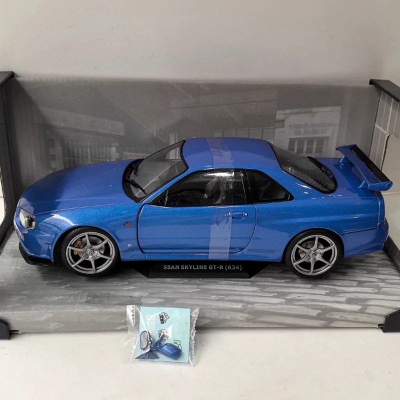 

SOLIDO масштаб 1/18 SKYLINE GT-R R34 сплав, имитация модели автомобиля, статическая коллекция, украшенная праздничная игрушка, классический сувенир, подарок