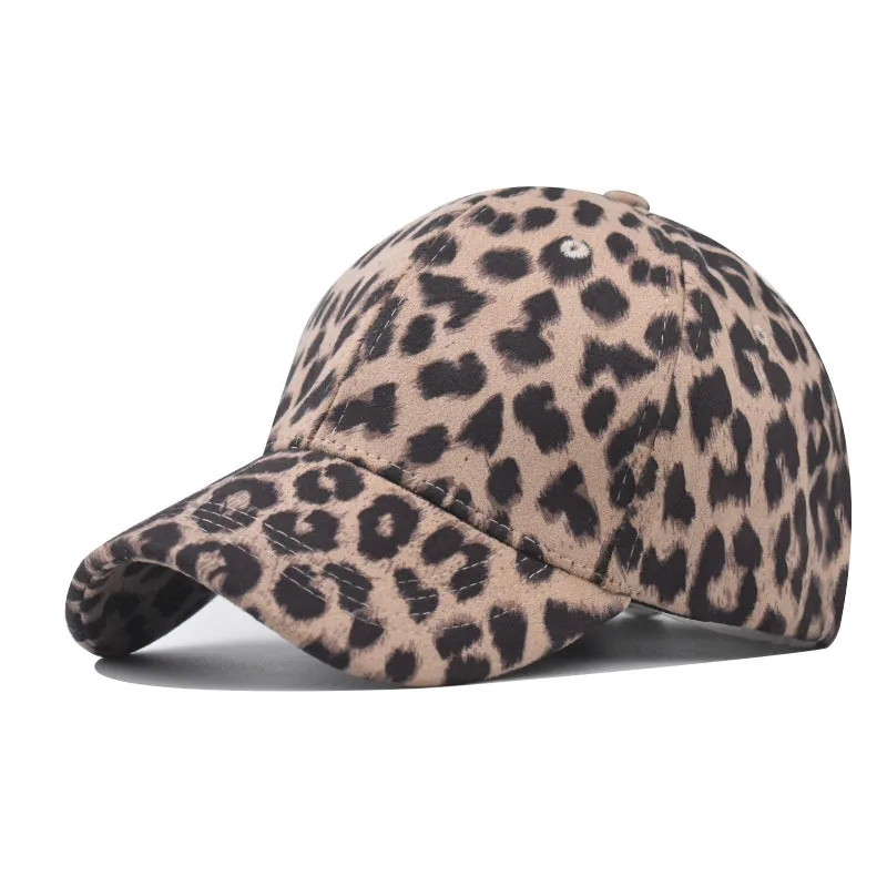 

Leopard Print Cotton Baseball Caps for Women Men Hip Hop Ponytail Adjustable Peaked Caps Outdoor Sport Hats Accessories