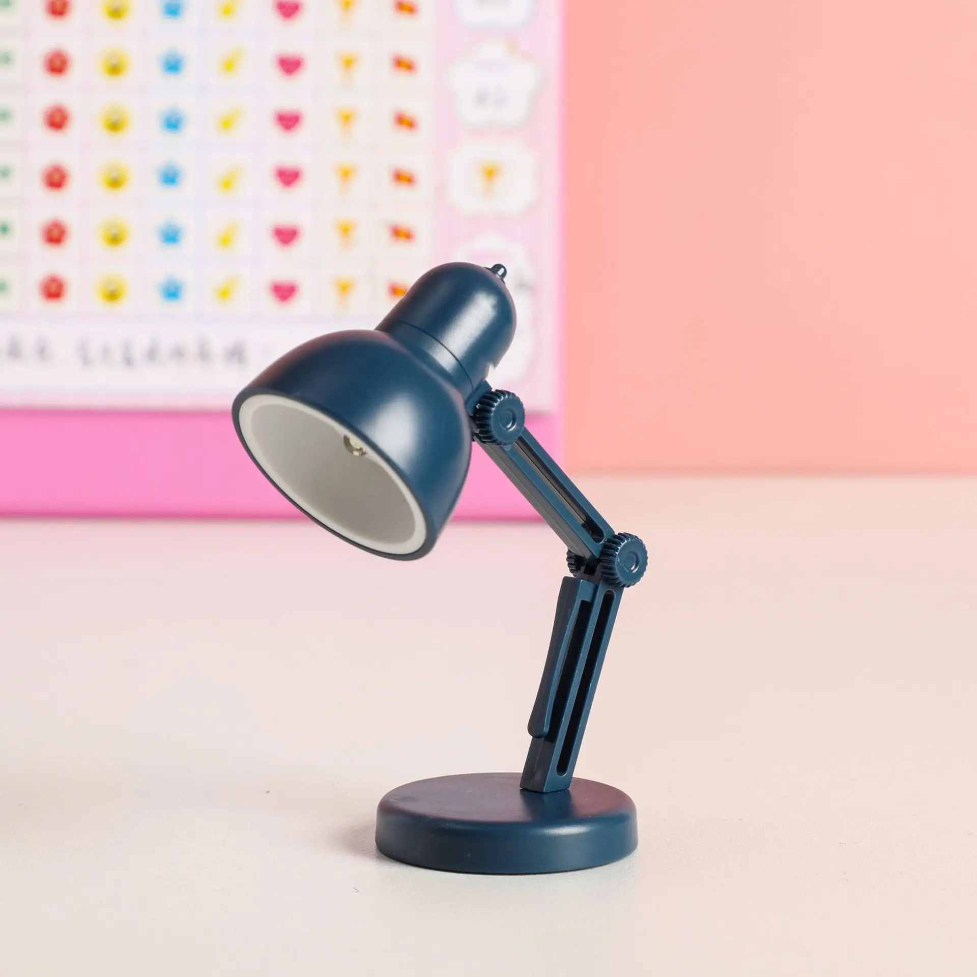 Creative Mini Table Lamp 1/6 Scale Miniature LED Table Lamp Model Kids Play House Toys Folding Portable Magnetic Night Light