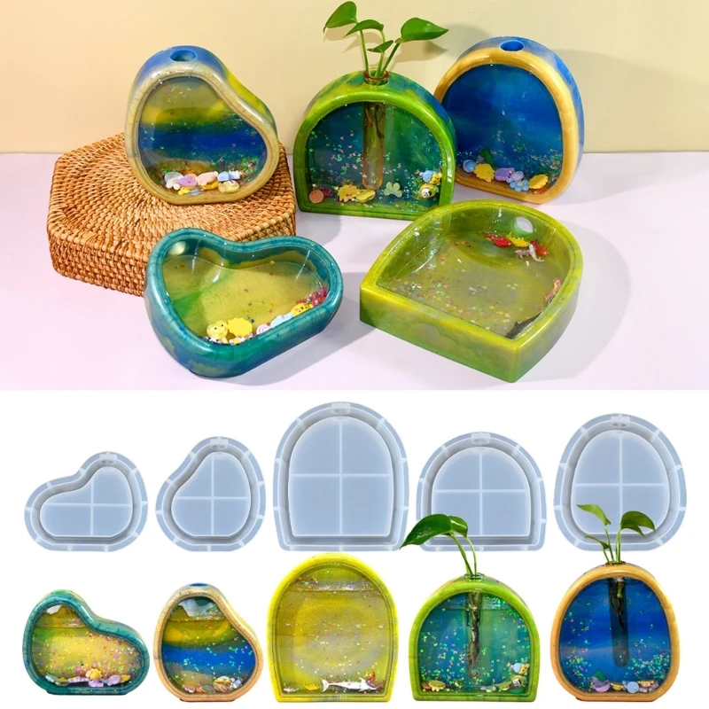 

DIY нерегулярный песок художественная ваза для цветов силиконовая форма настольный орнамент гидропонная ваза для пробирок форма для литья эпоксидной смолы