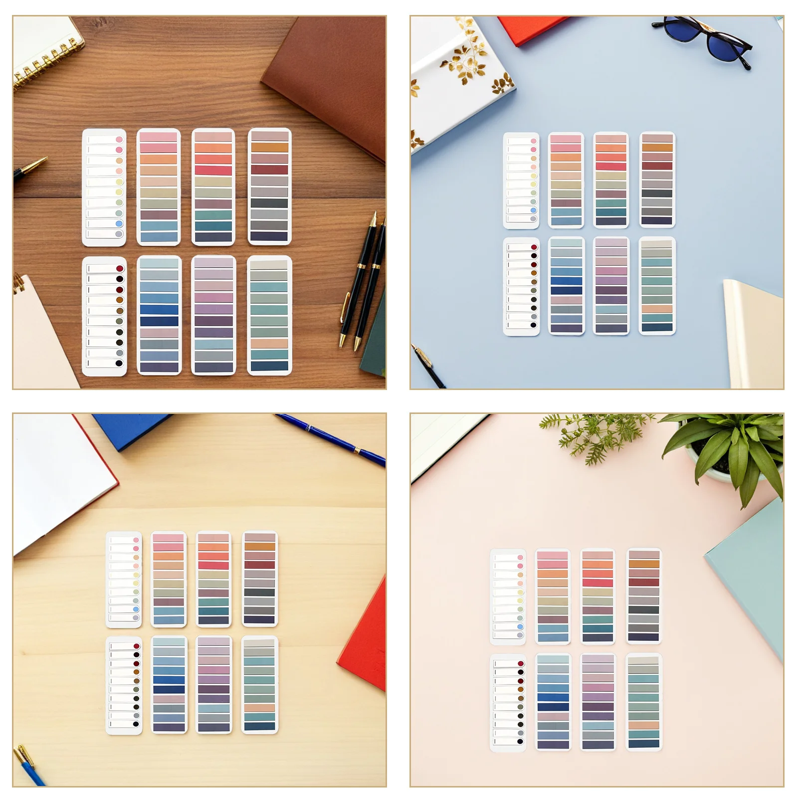 8 Colored Self Adhesive Reading Tabs Transparent Practical Highlight Strips for Notes Book Supplies Reading Strips