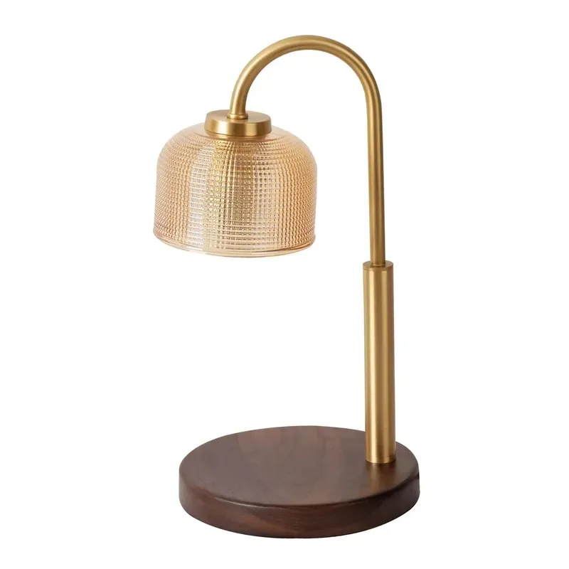 luxury molten wax candle lamp brass glass candle aromatherapy desk lamp