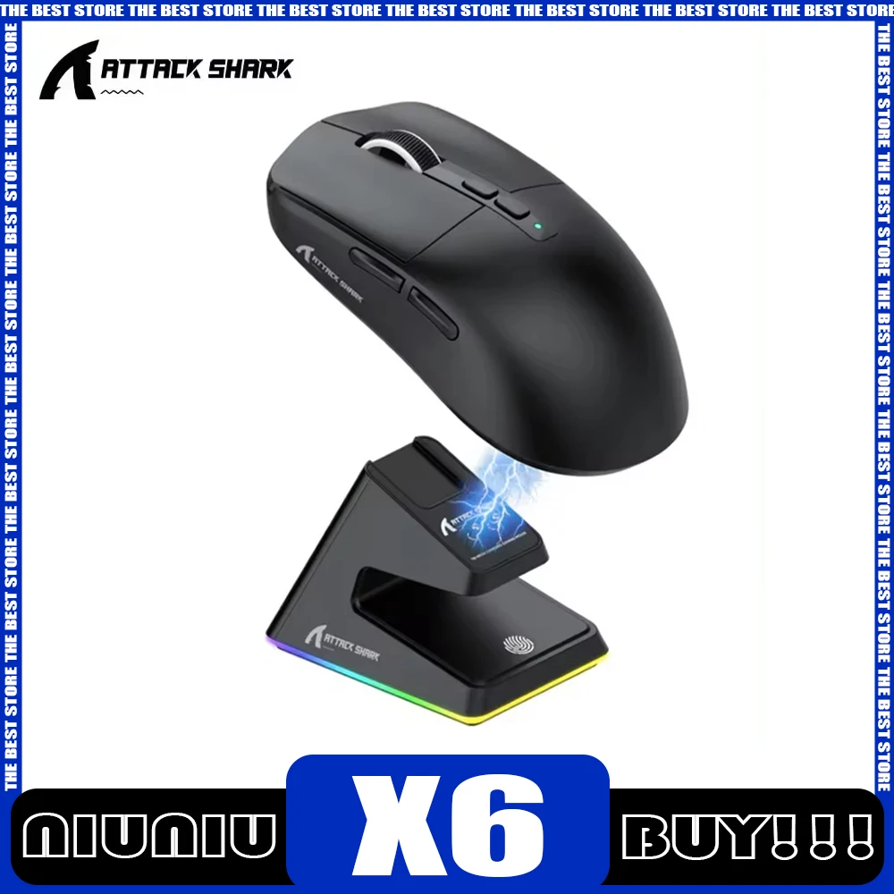 

Беспроводная мышь Attack Shark X6 Paw3395, трехрежимная Bluetooth мышь с Rgb-подсветкой, игровая мышь для киберспорта, компьютерные игровые аксессуары, подарки