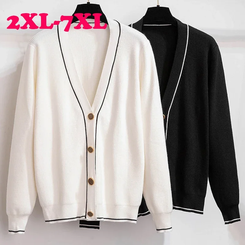 

100/150kg Extra Large Women Cardigans Bust 150/160cm Leisure Loose Knitted Coat 140/175kg Plus Size Women Clothing 7xl Cardigans